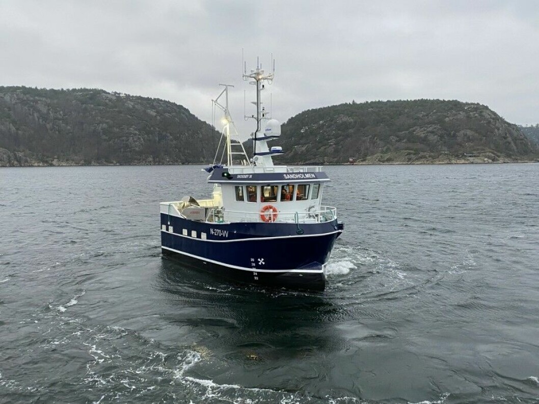 «Sandholmen» er overlevert til rederiet Skottnesfisk, og er nytt tilskudd til fiskeflåten i Ballstad. Foto: GOT Skogsøy