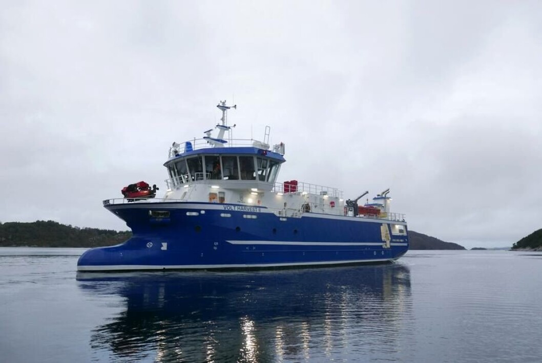 Den nye bløggebåten har en lengde på 38,70 m og en bredde på 10,20 m. Foto: Kari Nøstbakken/FMV Den nye bløggebåten har en lengde på 38,70 m og en bredde på 10,20 m. Foto: Kari Nøstbakken/FMV