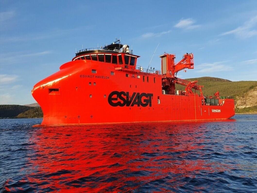 Den siste av tre havvindskip til Esvagt er overlevert fra Havyard Leirvik
