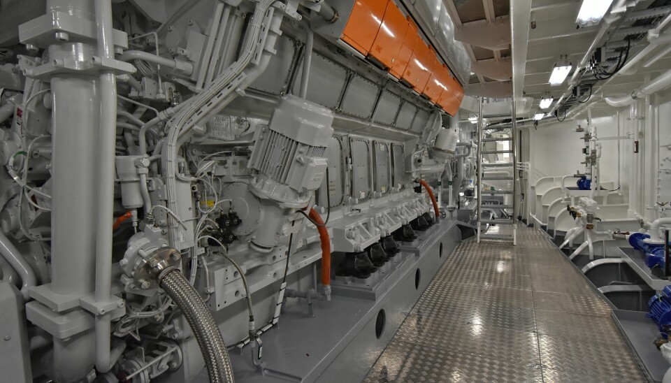 I maskinrommet finner man hovedmotor fra Wärtsilä.