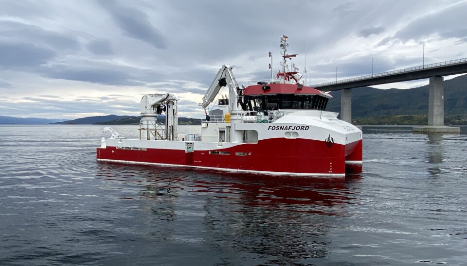 MS «Fosnafjord» seilte rett til Island etter overlevering for å jobbe for oppdrettskunder der MS «Fosnafjord» seilte rett til Island etter overlevering for å jobbe for oppdrettskunder der