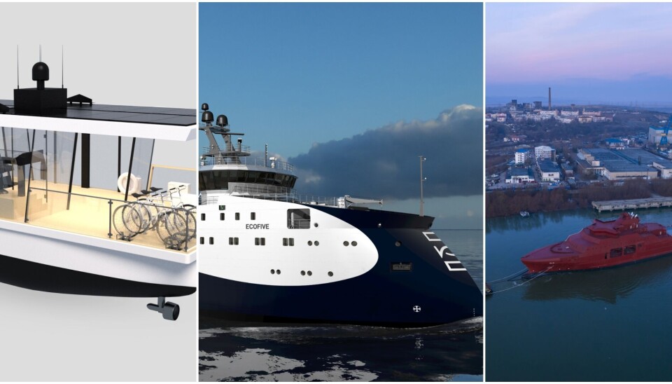 Fra venstre: MS «Estelle», MS «Ecofive» og KNM MS «Bjørnøya» Fra venstre: MS «Estelle», MS «Ecofive» og KNM MS «Bjørnøya»