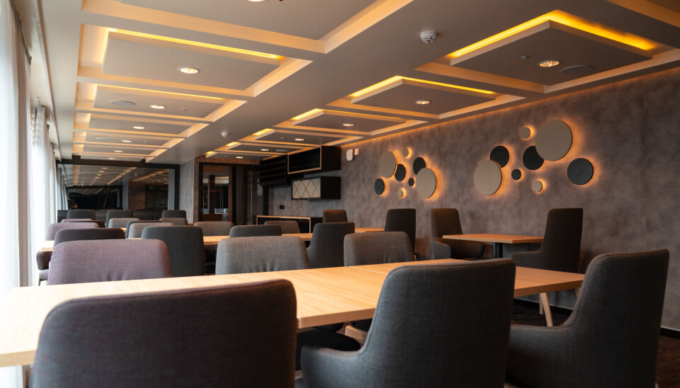 Fra en av restaurantene om bord på «Havila Polaris».