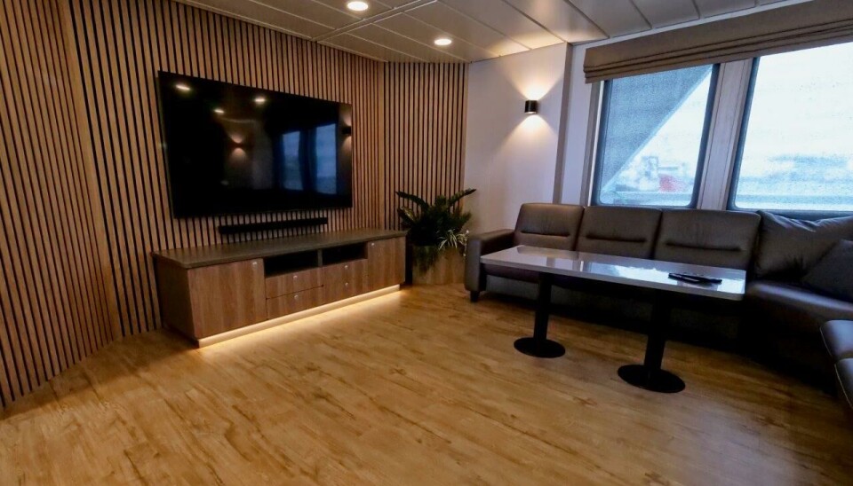 Maritime Montering har stått for innredningen med møbler fra Ekornes. Maritime Montering har stått for innredningen med møbler fra Ekornes.