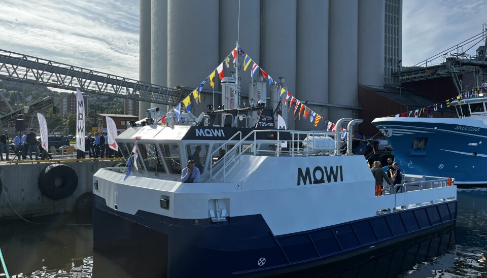 MS «Gullholm» ble døpt under Aqua Nor i Trondheim.