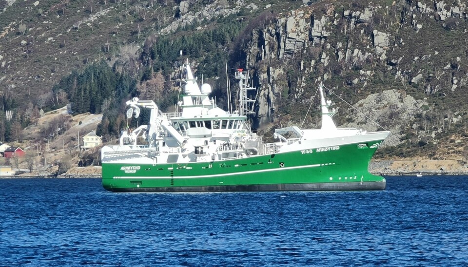 ARNØYTIND: Nye «Arnøytind», som tilhører rederiet med samme navn, er overlevert fra verftet og klar for fiske. (Foto: Naval Consult/NSK Ship Design)